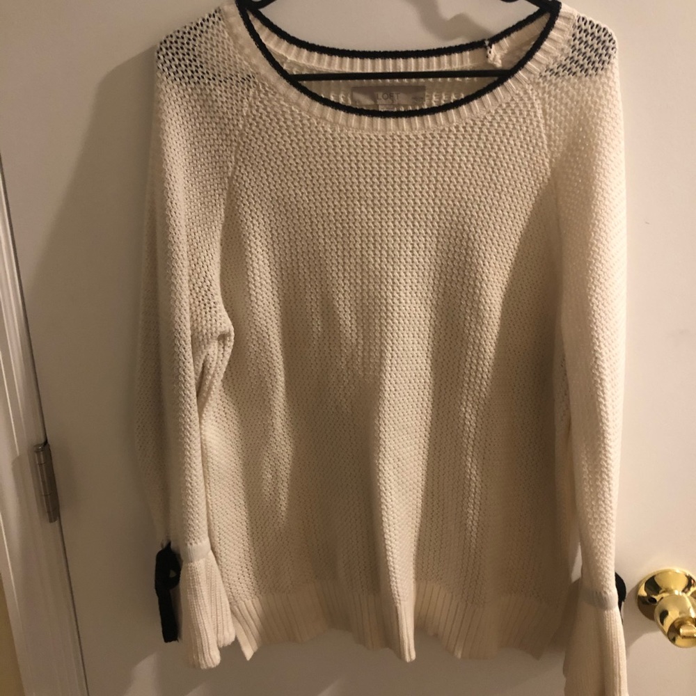 Bell Sleeve Sweater with Tie Detail | LOFT